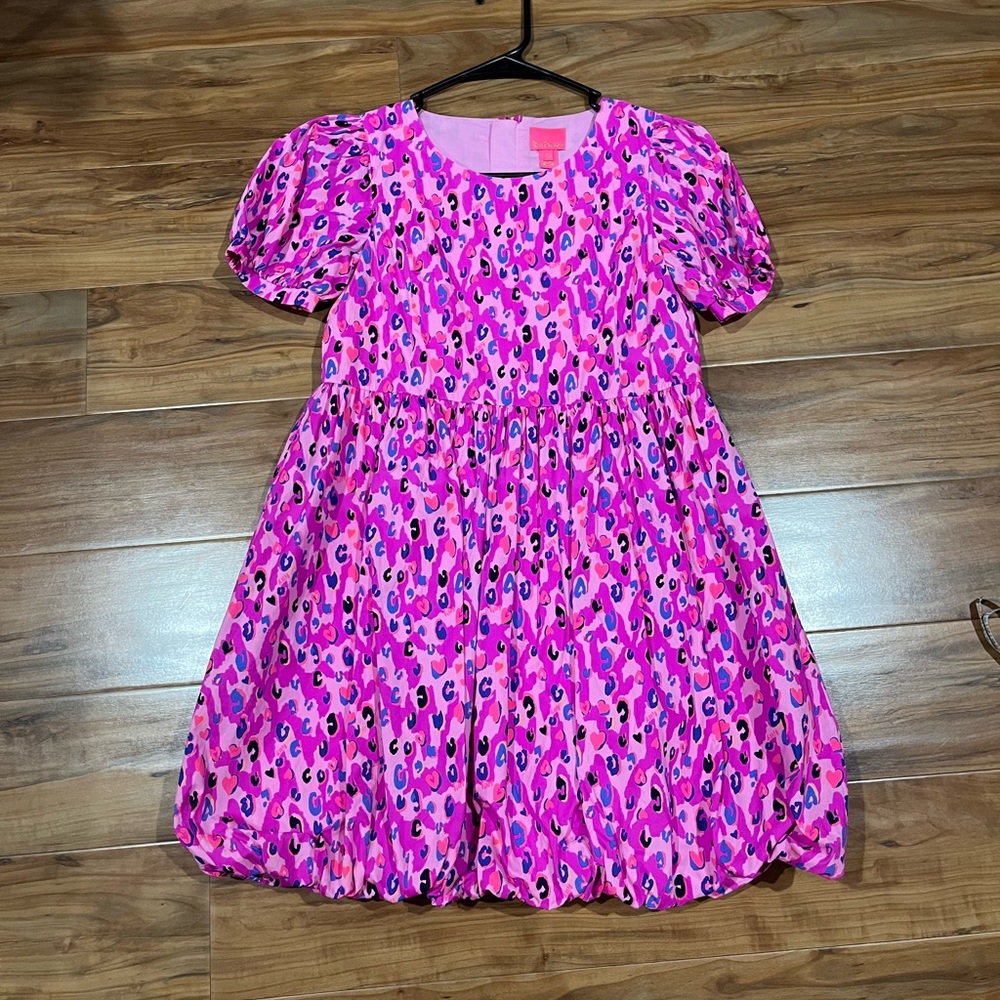 Easter Lilly Pulitzer Vibrant Pink Leopard Kids Dress